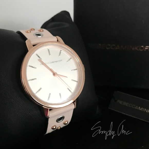 Rebecca Minkoff embellished leather strap watch - Picture 2 of 6